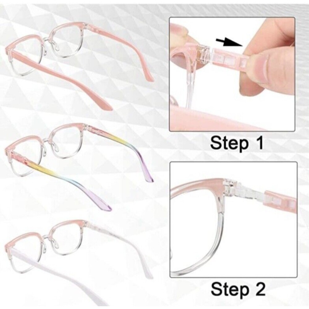 Replaceable Legs-Oversized Blue Light Blocking Glasses Women Men Large - Picture 2 of 5